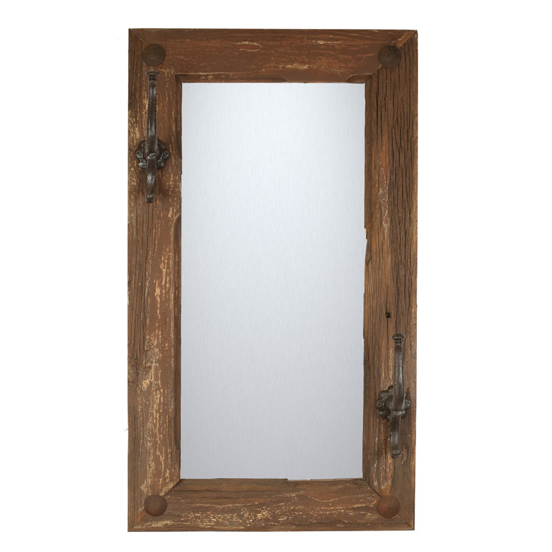 MyAmigosImports Old Door Rustic Hat Rack Wall Mirror Wayfair